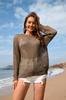 Verano 2024 Amazon nuevo suéter de mujer cuello redondo hermosa blusa de playa vacaciones color sólido suéter de mujer