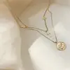 Collar de Ángel con Colgante Cruzado de Doble Capa Dz para Mujer, Cadena para Suéter con Diseño de Nicho, Elegante y Versátil, Regalo para Joyería de Mejor Amiga