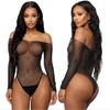 Body de Malla sin Tirantes Transfronterizo con Pedrería, Entrepierna Abierta, Insertable, Usable como Ropa Exterior, Lencería Sexy, Especial de Halloween