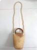 Sombrero de Moda con Bolso Marrón Tejido a Mano para Mujer Bolsa de Material DIY Bolso de Cuentas Sueltas Bolso de Cuentas Casero Bolso de Mano