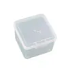 Caja cuadrada de plástico PP, caja de embalaje rectangular semitransparente, caja pequeña para materiales con tapa, caja de almacenamiento para piezas y joyas
