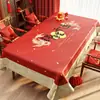 Mantel de Año Nuevo, a prueba de aceite, impermeable y no lavable, nuevo diseño 2026, mantel rojo para el Año del Caballo, creando una atmósfera festiva para la mesa de té y la mesa de comedor
