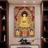 Estatua de Buda Bodhisattva Oculto Hoid, pintura decorativa moderna para sala de estudio de Buda, pintura colgante, nuevo estilo chino, pasillo de entrada, pintura mural grande