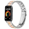 Adecuado para Correa de Reloj de Acero Inoxidable de Tres Eslabones para Huawei Band 11/11Pro Correa de Reloj de Acero de Tres Eslabones para Huawei 8/9/10
