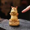 Pet de Chá do Zodíaco em Argila Roxa Giratório Ornamento Criativo Mesa de Chá Giratória Mesa de Chá Brinquedo de Chá Decoração de Mesa de Escritório