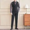 Nuevos trajes para padrinos de boda 2026, chalecos y pantalones a rayas a juego, atuendo formal de primavera, atuendo de boda, conjunto de traje para el novio