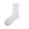 Calcetines de mujer hasta la pantorrilla en color liso, versátiles para ir al trabajo, puntera sin costuras, patrón texturizado, calcetines de algodón transpirables, calcetines de verano para deportes y casuales