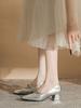 Zapatos Mary Jane de Tacón Grueso para Mujer 2025 Otoño Nuevo Superficie Suave Boca Baja Punta Cuadrada con Falda Versátiles Zapatos de Mujer de Tacón Medio