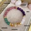 Stock Directo de Fábrica Pulseras Hechas a Mano, Cristal de Fresa, Venta al por Mayor Transfronteriza Europea y Americana, Pulsera de Perlas de Oro Amarillo Natural