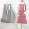 Avental de Tecido Ajustável para Limpar as Mãos, Avental de Cozinha à Prova de Óleo com Bolsos Grandes, Avental de Cintura Listrado