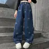 Pantalones Anchos de Dibujos Animados Lindos para Niñas, Otoño 2026 Nuevo Estilo Coreano Modernos Jeans para Niños