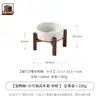Cuenco recto con salpicaduras de tinta transfronterizo con base de madera de acacia, cuenco cerámico anti-derrames para gato, cuenco para perro, cuenco de agua para gato, cuenco para mascotas al por mayor