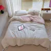 Colcha de gasa de doble capa 100% algodón Clase A, un lado es de algodón puro y el otro está forrado de forro polar y engrosado, lavable a máquina, adecuada para primavera y otoño, colcha de invierno al por mayor