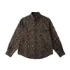 Estampa de leopardo, estilo old-money, camisa de corte relaxado para homens e mulheres, adequada para primavera e outono, casual retrô americano, corte solto, top versátil