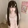 Peluca Kony para Mujer, Cabello Largo, Estilo Celebridad de Internet, Lolita Diaria, Cabello Liso de 75 cm, Flequillo Natural, Peluca de Cabeza Completa, Estilo Jk