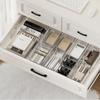 Caja de Almacenamiento Retráctil con Divisores para Cajón con Compartimentos Transparentes Integrados para Cosméticos y Artículos Varios Organizador Pequeño