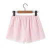 6804-26 Nuevo Estilo de Principios de Primavera Estilo Retro Francés Holgado Relajado para Casa Casual con Botones Tira de Encaje Rayados Shorts