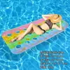 Alberca inflable gruesa de PVC para protección ambiental individual transfronteriza, cama flotante para agua de piscina al aire libre, patrón de hojas, orificio de amor, fila flotante inflable