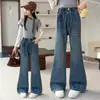 Jeans de Moda para Niñas con Estampado de Corazones y Elegante Diseño de Pierna Ancha, Nueva Colección Otoño 2026, Favorecedores y Versátiles para Uso Casual