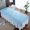 Cama de belleza cama para salón de belleza blanca con agujero pieza de algodón de seda antiarrugas masaje push-pull para cuerpo secado rápido