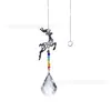 Manualidades de Jardinería Reno Navideño Ángel Copo de Nieve Cabeza de Gato Bola Decorativa Luz Colgante Hoja de Arce Cristal Adorno Colgante para Exteriores Transfronterizo