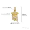 Colgante Personalizado de Flor de Rosa Transfronterizo para Hombres en Estilo Hip-Hop Europeo y Americano, Collar con Colgante de Circonita de Moda Urbana