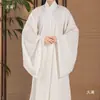 Bata Hanfu estilo Ming de cuello redondo con forro interior, nuevo modelo blanco
