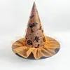 Festival de los Fantasmas Sombrero de Bruja de Estrella de Cinco Puntas Sombrero de Bruja Halloween Estampado de Malla Calabaza Maquillaje Disfraz Accesorios Sombrero de Bruja
