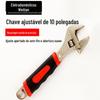Ferramentas de hardware Chave ajustável multifuncional de 10 polegadas para banheiro com manga de borracha Boca viva Haste de manga ativa Abertura de 250-30 mm