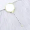 Espejo Pequeño de Cuentas DIY Casual Lindo Mini Portátil Espejo de Alta Definición Espejo de Mano Espejo con Mango Listo para Enviar
