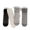 Novedades Primavera y Verano Calcetines de Tarta Finos Transpirables Minimalistas Estilo Coreano Sin Costuras Calcetines de Encaje Color Sólido Estilo Ballet Hasta la Pantorrilla Calcetines para Mujer