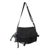 Bolso Cruzado de Lona para Hombre de Gran Capacidad Bolso Mensajero Simple Casual Ins Bolso de Hombro para Libros de Estudiante Sachel para Hombre