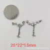 1-37 Prata Velha Retro Shanxi Espaçador de Duas Orelhas Acessórios DIY Pulseira de Prata Sanqi Pulseira Brinquedo Acessórios de Ornamento