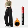 Pantalones de Trabajo con Velcro y Forro de Polar para Mujer, Novedad Primavera 2026, Cintura Alta, Holgados tipo Jogger, Pantalones Deportivos Casuales de Pierna Ancha