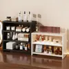 Caja de Almacenamiento de Cosméticos Escritorio Sensación de Alta Gama Tocador Gran Capacidad Labial Pincel de Maquillaje Encimera Estante para Productos de Cuidado de la Piel