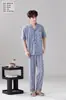 Traje Masculino Mingxu Gentleman Primavera/Verão 2026, Manga Três Quartos, Calça Longa, Adequado para Roupa Externa, Confortável Roupa Casual para Relaxar