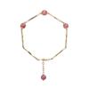 Pulsera de Cristal de Fresa Natural para Mujer Pulsera de Oro de 14k Inmarcesible Joyería al por Mayor