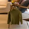 [em estoque] meninas novo outono e inverno gola alta para usar por baixo estilo estrangeiro suéter de malha grossa para meninos pequenos