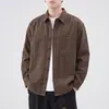 Outono 2026 Novo Jaqueta Camisa de Trabalho Pesada Lavada Estilo Retro Japonês Masculina Solta Casual Versátil Tendência Algodão