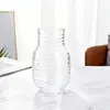 Jarrón de cristal con patrón de espiral estilo Ins, jarrón de gran capacidad estilo nórdico para hidroponía y arreglos florales, decoración de mesa para sala de estar, jarrón para flores frescas