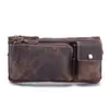 3612 Bolsa Transversal Masculina de Couro Genuíno, Multifuncional de Couro Bovino de Primeira Camada para Caixa Registradora e Celular, Bolsa de Celular Masculina de Alta Qualidade