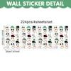 Adesivos de parede transfronteiriços, decorações de janela de Natal, ímãs de geladeira de boneco de neve com emoticons de desenho animado, adesivos de presente, adesivos de copo, PVC