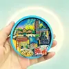 Imanes para refrigerador de lugares emblemáticos de Jiangsu, artesanías de resina de madera 3D, recuerdos turísticos de Fuzimiao y el lago Shousi en Nanjing, venta al por mayor