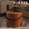 Tina Avanzada para Lavar Pies de Casa Cubo para Pies Barril de Madera Madera de Cedro Madera Maciza Cubo para Pies con Masaje Conservación del Calor Calefacción Tienda de Terapia para Pies Cubo de Baño