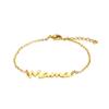 Pulseira de aço inoxidável mãe das mulheres Inglês carta charme multi-camada cadeia de contas Dia das Mães feriado all-match presente comemorativo