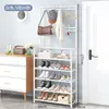 Zapatero simple de varias capas, perchero multifuncional de pie para dormitorio en casa, zapatero de almacenamiento, zapatero y perchero para sombreros