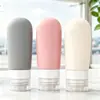 Nuevas botellas de silicona para viaje, set portátil para el hogar y el viaje para limpiador facial, gel de ducha, cosméticos y almacenamiento de lociones