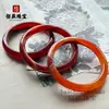 Pulsera de Ágata Roja Brasileña Tipo Hielo para Mujer, Pulsera Fina y Gruesa de Calcedonia Roja China, Pulsera de Ágata Roja Koi Año del Zodiaco