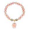 Pulsera Avanzada de Cuentas de Oblea de Fresa Caliente Colgante de Zorro Gris Luz de Luna Adornada Diseño Original Moda Mujer