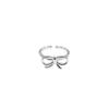 Anillo Cruzado de Lazo de Perla de Doble Capa para Mujer, Lujo Ligero, Sensación de Alta Gama, Abierto, para Novia, Anillo para Dedo de Comida, Diseño Nicho, Anillo para Dedo